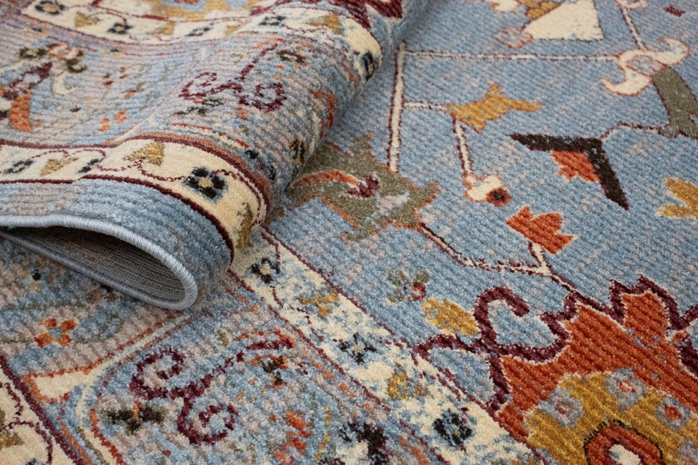 Noori Rug Traditional Velda Blue/Red Runner