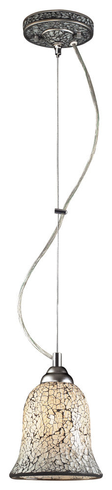 ELK LIGHTING 1305-1Whc Bellisimo 1-Lightbell Pendant In Satin Silver