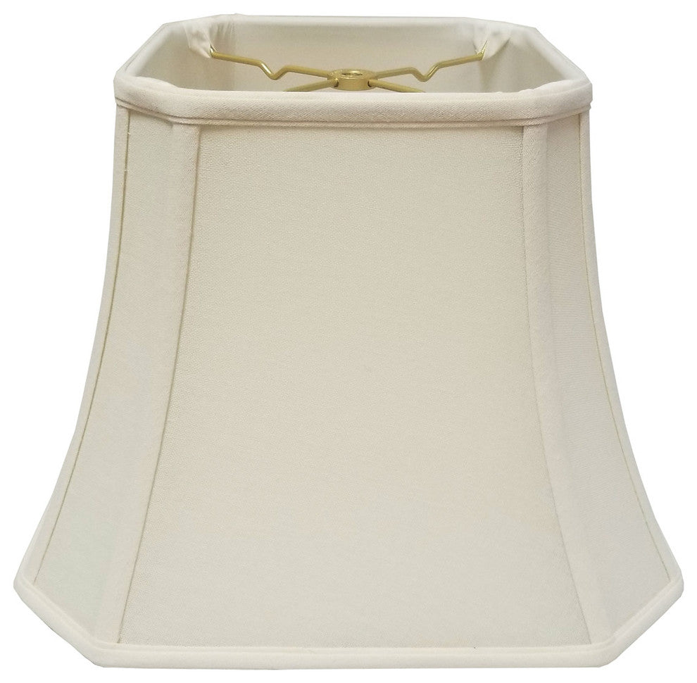 Royal Designs Square Cut Corner Bell Lamp Shade, Linen Eggshell, 9x16x13