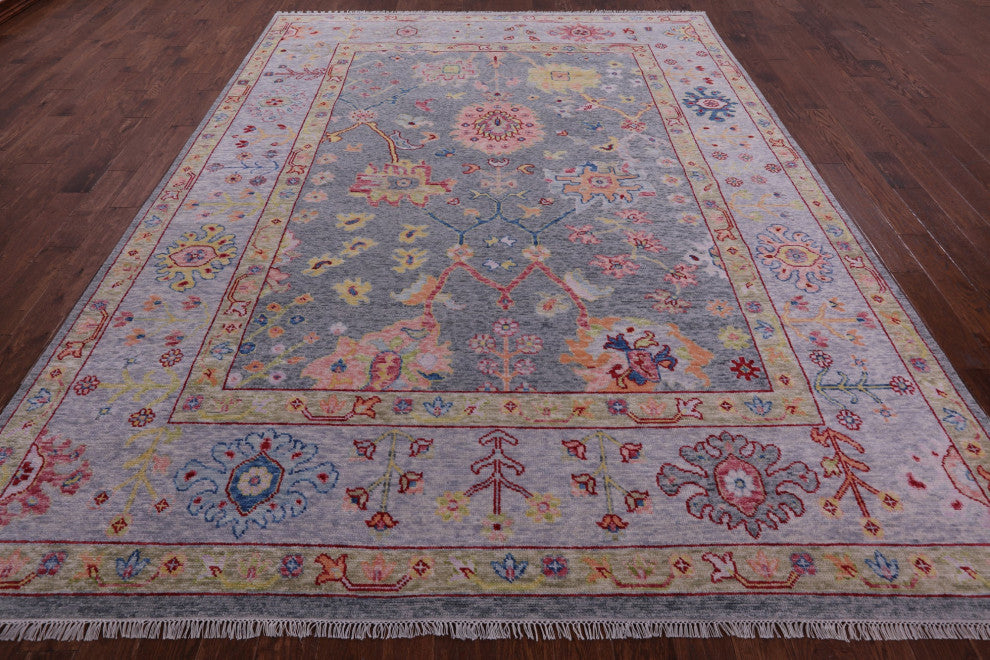 8' 11" X 11' 8" Handmade Turkish Oushak Wool Rug - Q14822