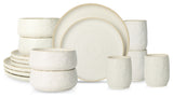 Stone by Mercer Project SHOSAI Stoneware 32 Piece Dinnerware Set, White Speckled