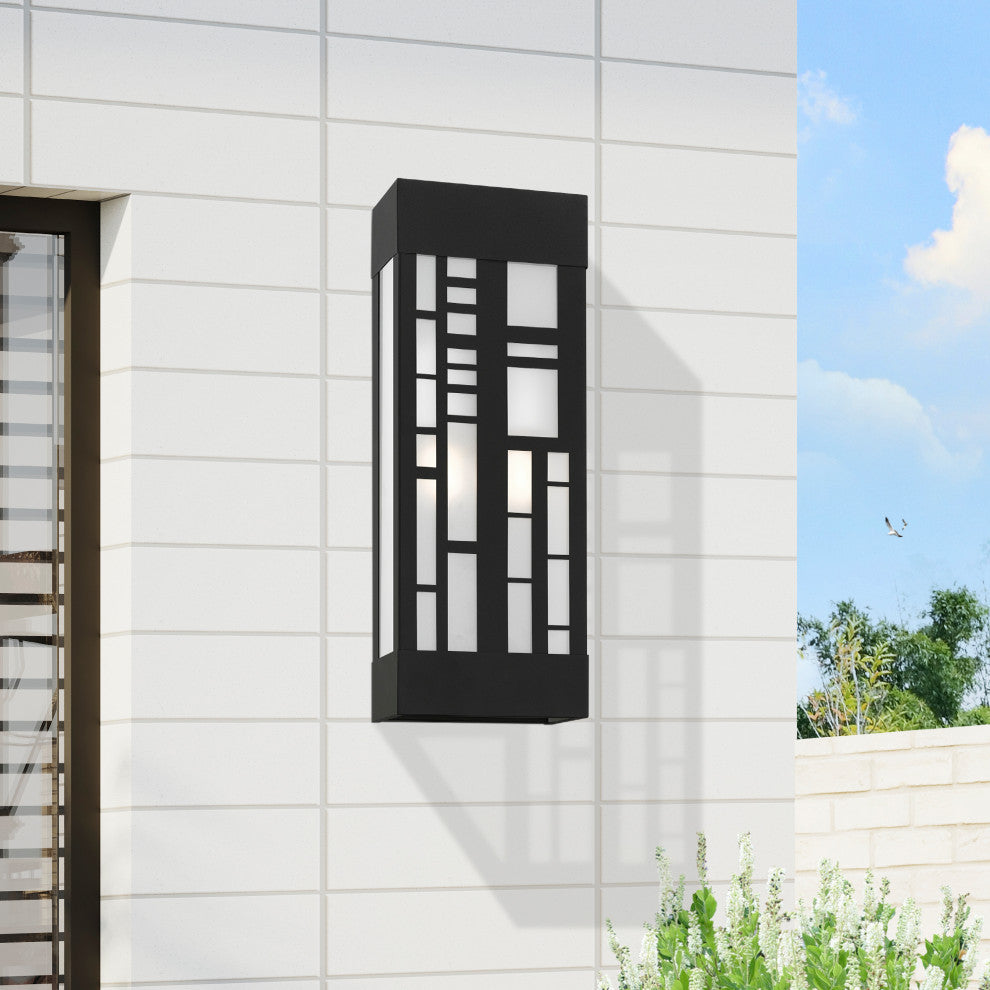 Malmo 2 Light Textured Black Outdoor ADA Sconce