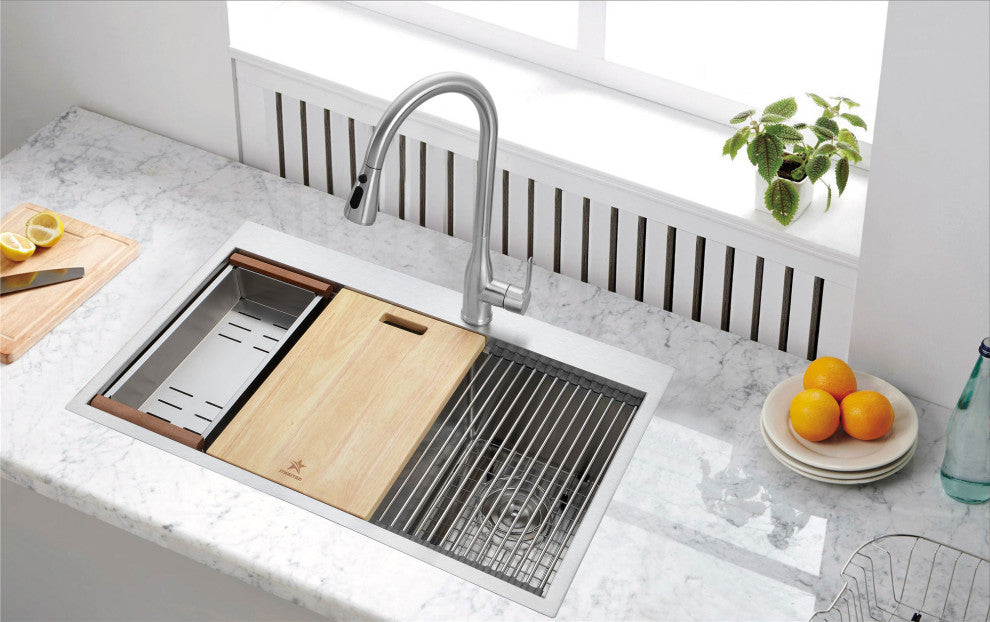 Stainless Steel Faucet Handle Single Lever Pull Down Sprayer, Faucet Cu067
