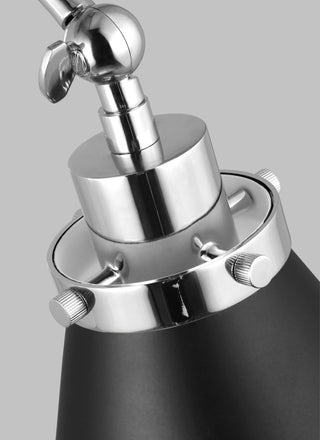 Wellfleet Double Arm Cone Task Sconce, Midnight Black and Polished Nickel