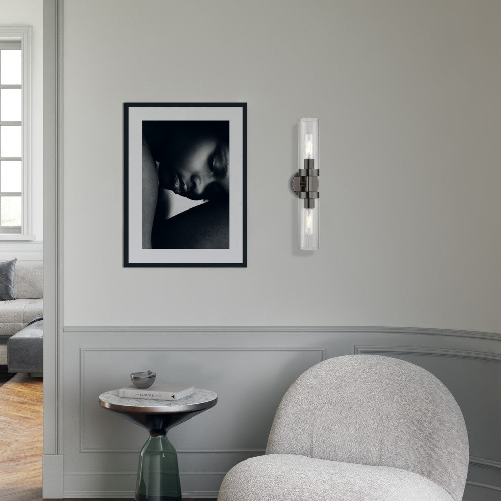 Ludlow 2 Light Black Chrome ADA Vanity Sconce