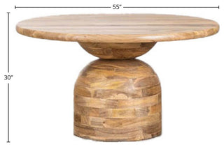 Freeform Round 55"W Acacia Dining Table, Natural