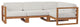 Upland Outdoor Patio Teak Wood 4-Piece Sectional Sofa Set - Natural White