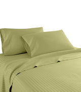 600 Thread Count 100% Cotton Stripe Sheet Set, Sage, California King