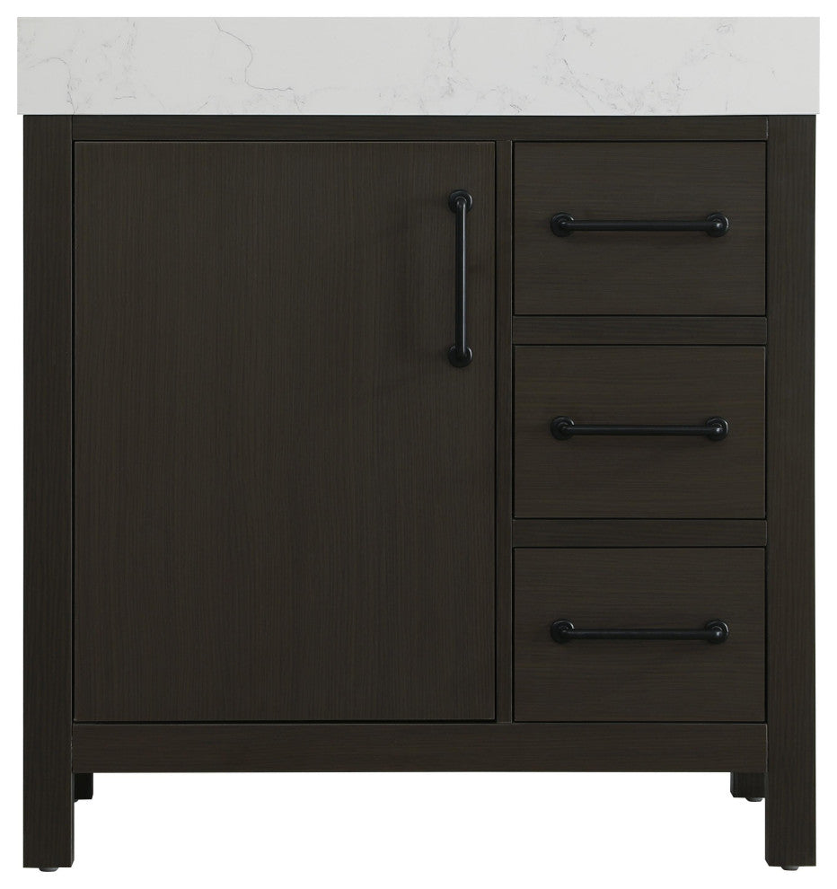 Home Living 32" Single Bathroom Vanity, Mocha Brown