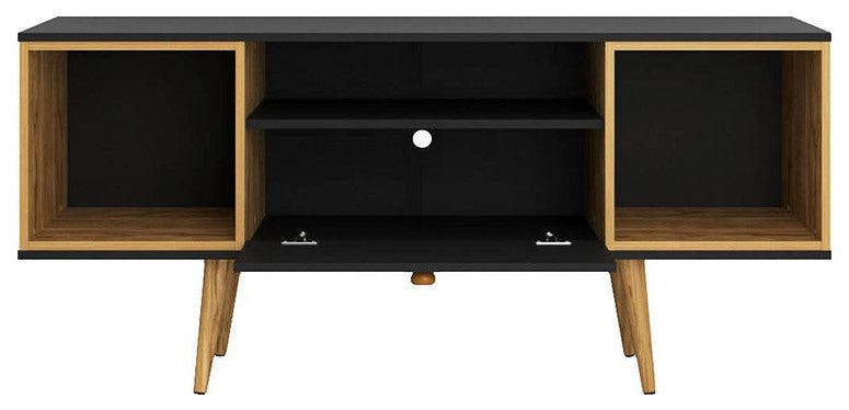 Theodore 53.14 TV Stand in Black and Cinnamon Light Brown