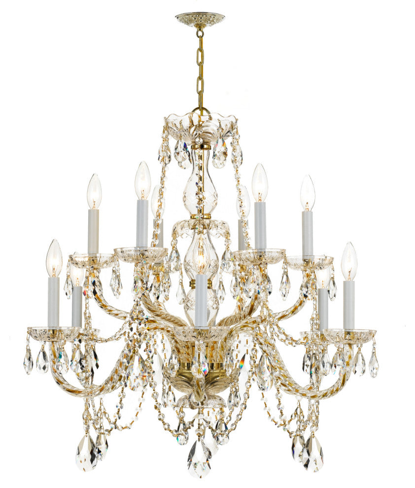 Crystorama Lighting Group 1135-CL-MWP Traditional Crystal 12 - Polished Brass