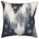 Navy Abstract Snowflakes 16x16 Spun Poly Pillow