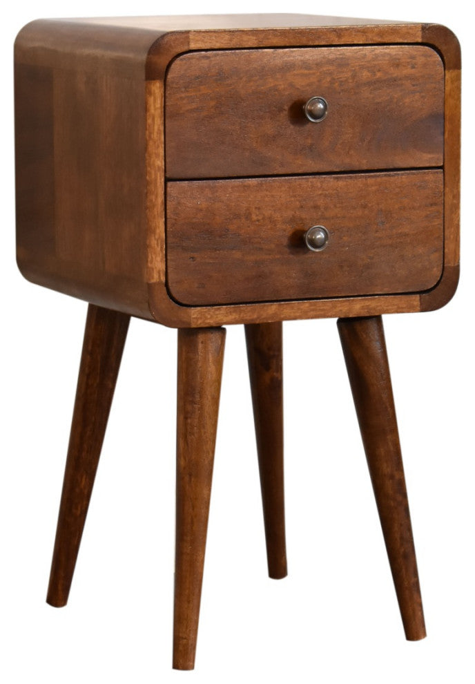 Mini Chestnut Curved Nightsand