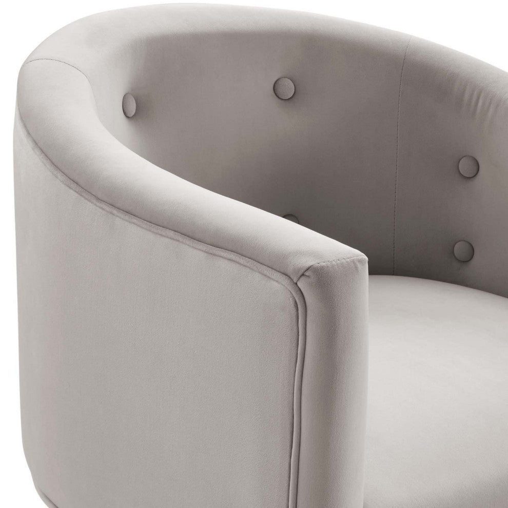 Savour Tufted Performance Velvet Accent Chairs Set of 2 Light Gray