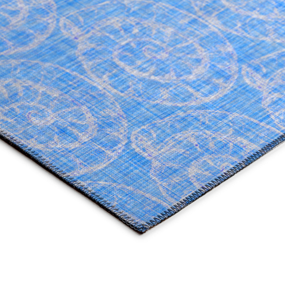 Indoor/Outdoor Seabreeze SZ11 Cobalt Machine Washable 8' x 8' Round Rug