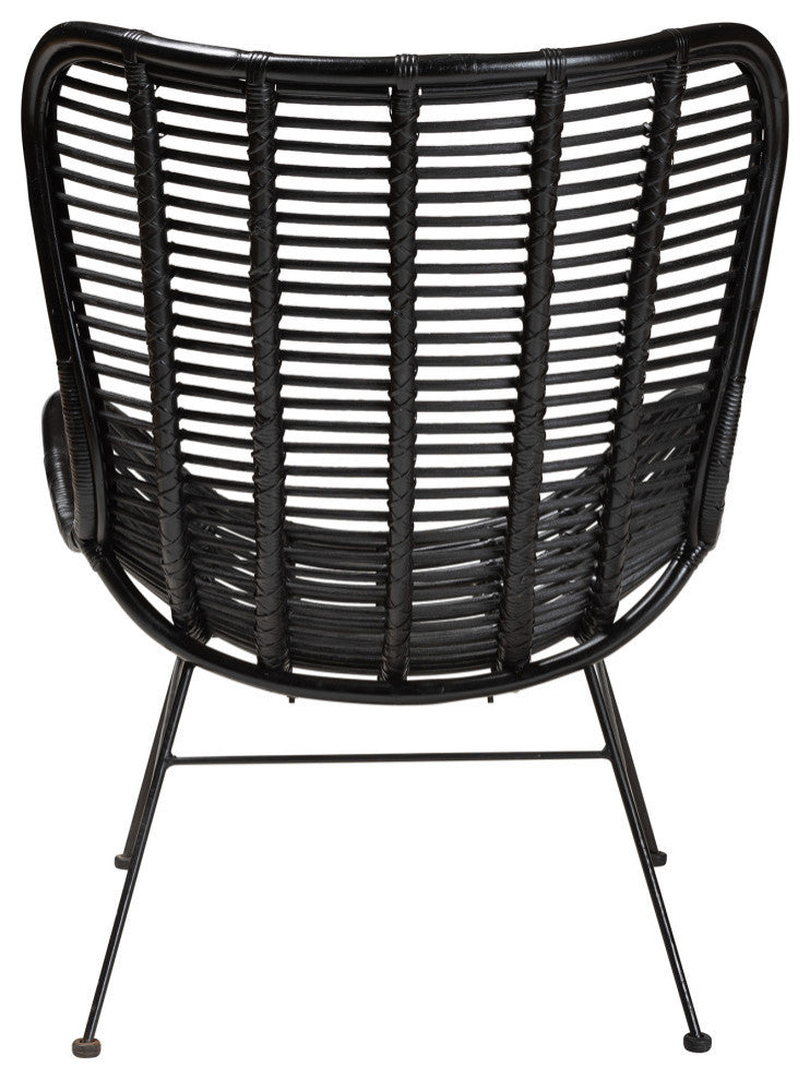 Alexa Rattan Accent Chair, Black