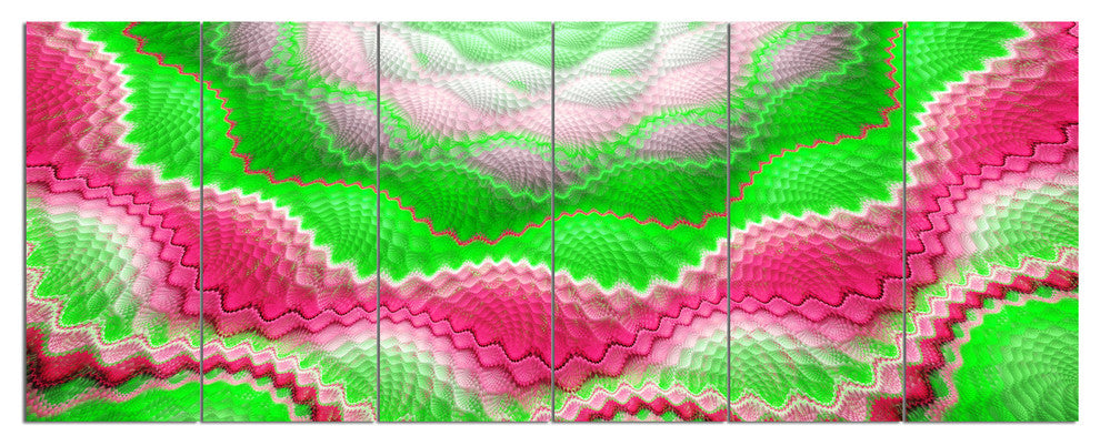 Snake Skin Exotic Flower, Abstract Wall Art Canvas, 70"x28", 6 Panels