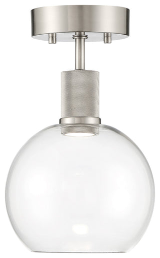 Access Lighting 63148LEDD/CLR Port Nine 8"W LED Semi-Flush Globe - Brushed