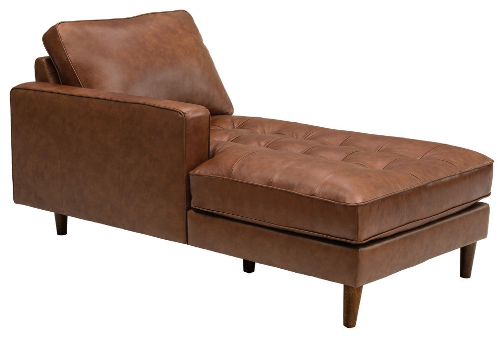 Hammond Mid-Century Camel Leather Sectional