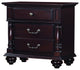 Night Stand With 3 Drawers Dark Cherry Brown
