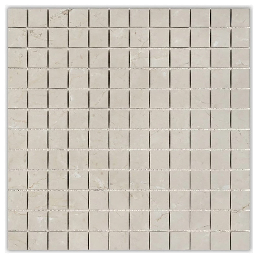 Crema Marfil Honed 1x1 Marble Mosaic