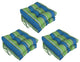 16" Patterned Outdoor Square Tufted Chair Cushions, Set of 6, Haliwell Caribbean
