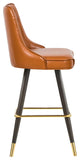Portnoy Faux Leather Upholstered Bar Stool, Set of 2, Cognac