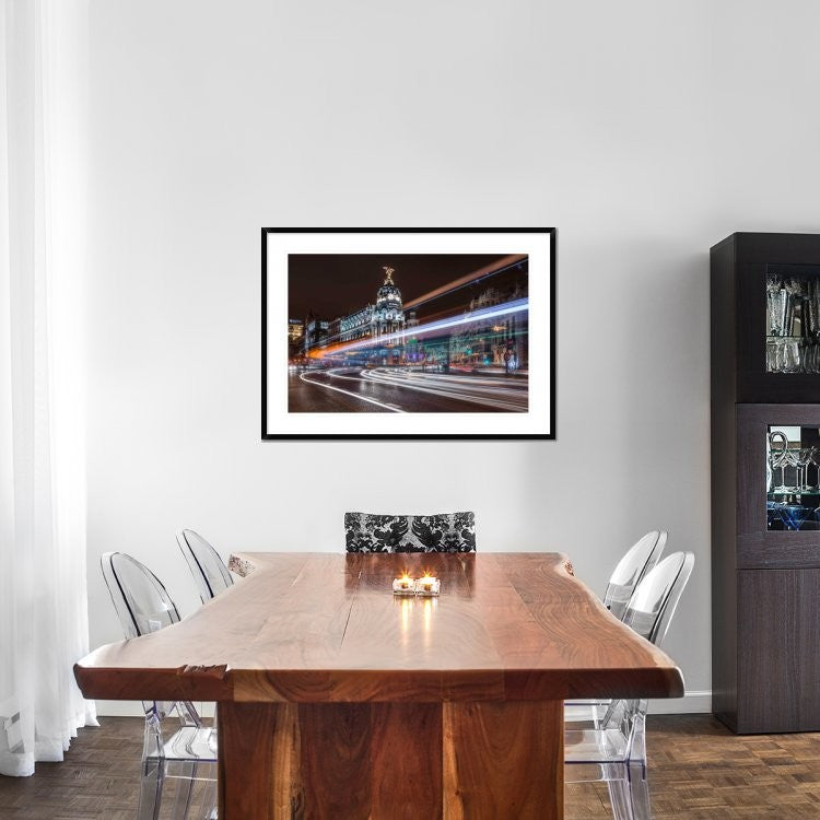 "Madrid Traffic" Framed Digital Print by Javier De La, 44x32"