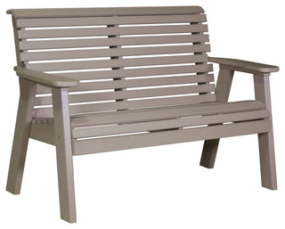 Poly Plain Bench, Weatherwood, 4 Foot