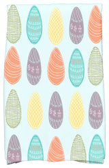 Eggs-Ellent!, Holiday Geometric Print Kitchen Towel, Aqua