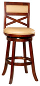 DTY Indoor Living Meeker X Back Swivel Stool, 30" Bar Stool, Cherry, Bone Leather
