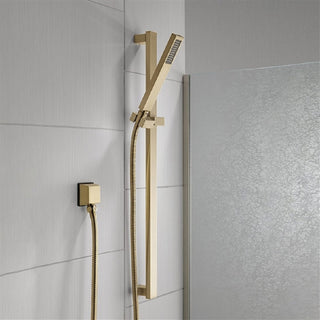 22" Brushed Gold Digital Wall Mount Rainfall Shower System, LED