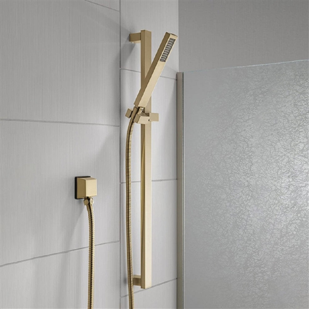 22" Brushed Gold Digital Wall Mount Rainfall Shower System, LED