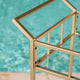 GDF Studio Alice Outdoor Modern Bar Cart with Tempered Glass, Gold