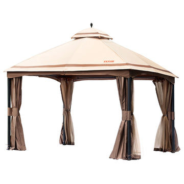 VEVOR Patio Gazebo Backyard Gazebo Tent 10x13'' for 10-12 Person With Netting
