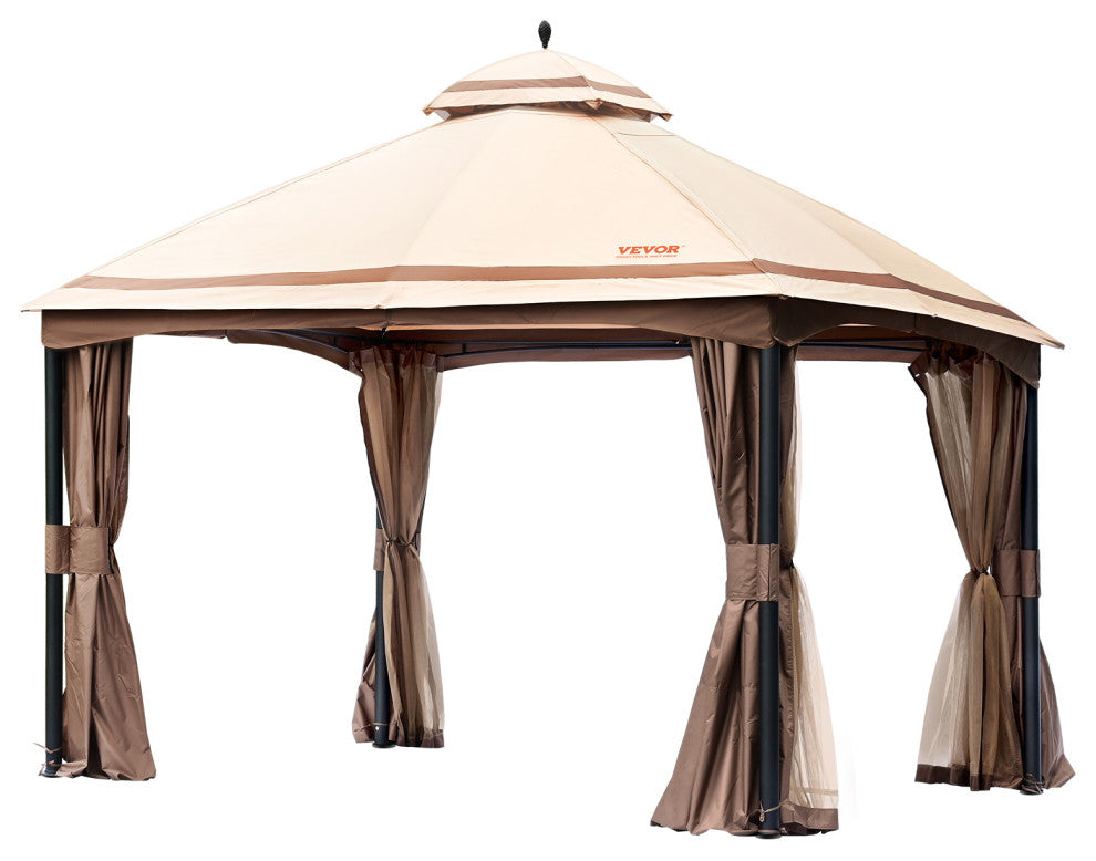 VEVOR Patio Gazebo Backyard Gazebo Tent 10x13'' for 10-12 Person With Netting