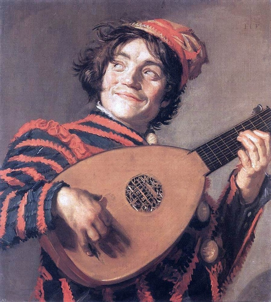 Frans Hals Buffoon Playing a Lute Wall Decal