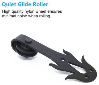 Vancleef Sliding Barn Door Hardware for Single Door, Flame Design, 13'