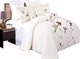 South Garden 5PC Embroidered Duvet Cover Set, Ivory, King/Cal King