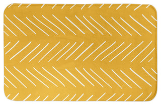 Yellow and White Modern Chevron 34x21 Bath Mat