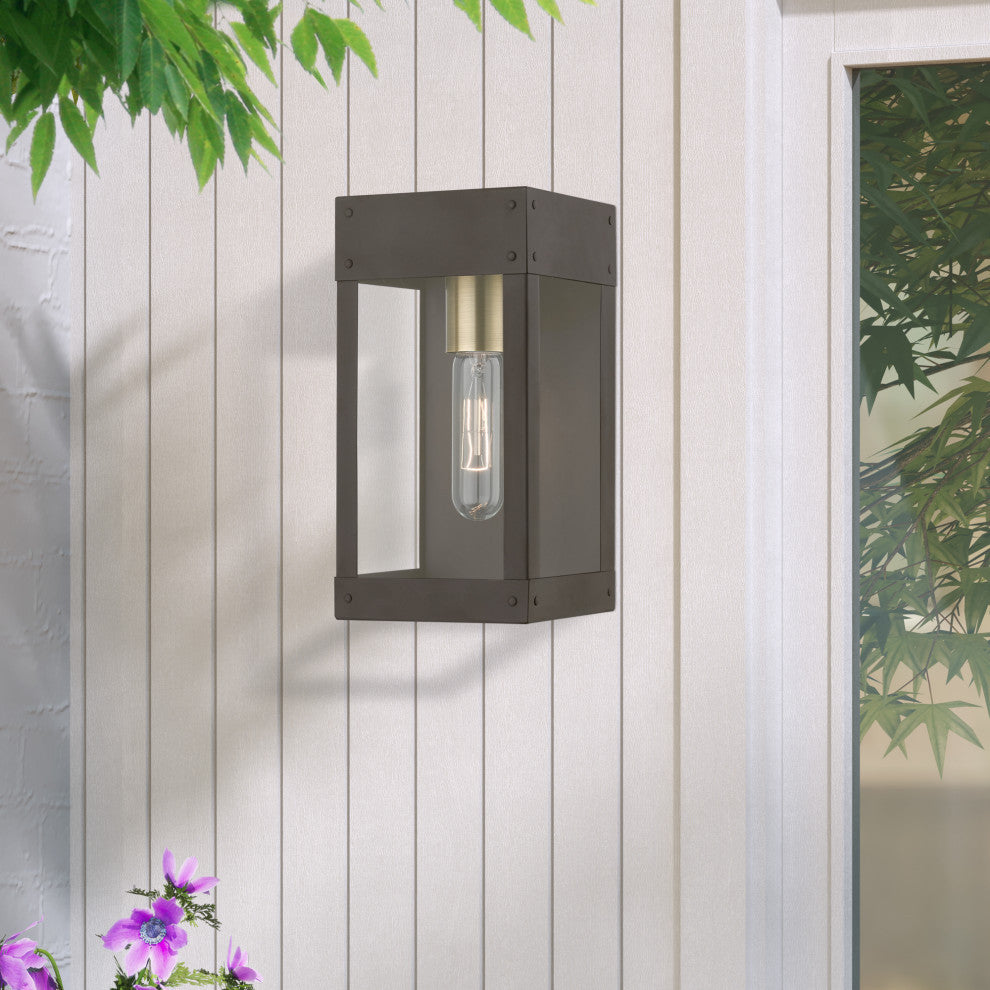 Barrett 1 Light Bronze Outdoor Wall Lantern