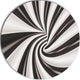 Fractal 3D Black N White Tunnel, Abstract Art Disc Metal Artwork, 11"
