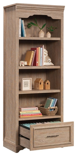 Sauder Rollingwood Engineered Wood 4 Shelf Bookcase in Brushed Oak
