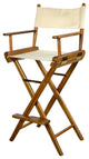23" Ivory and Brown Solid Wood Indoor Outdoor Director Chair