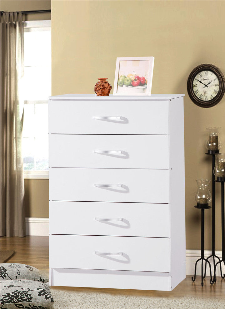 5 Drawer Chest, White