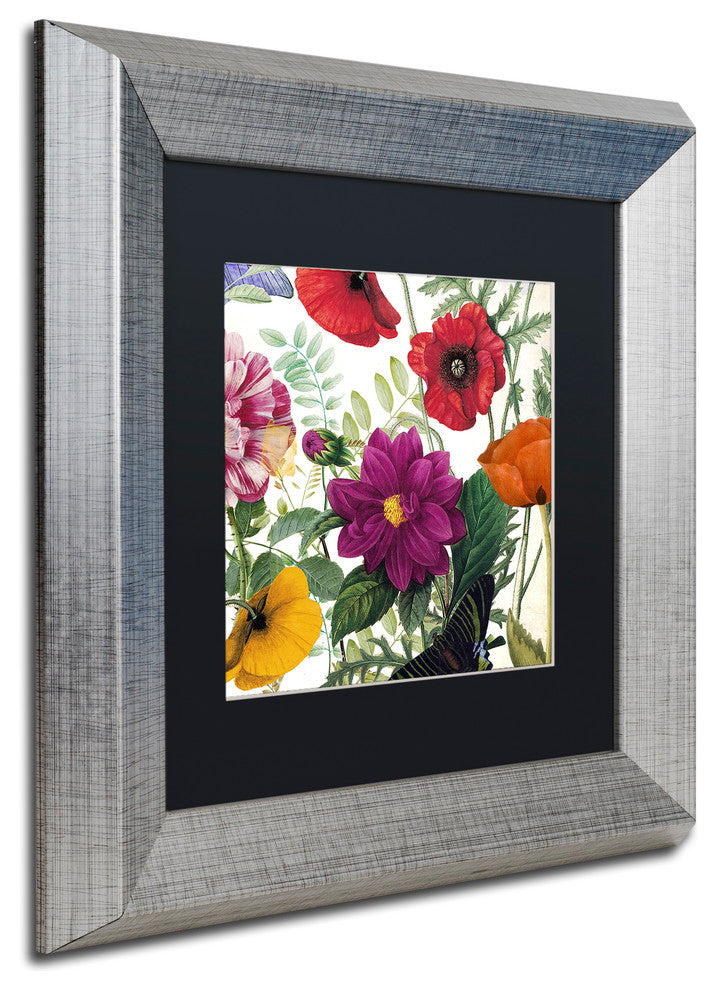Color Bakery 'Printemps III' Matted Framed Art, Silver Frame, Black Mat, 11x11