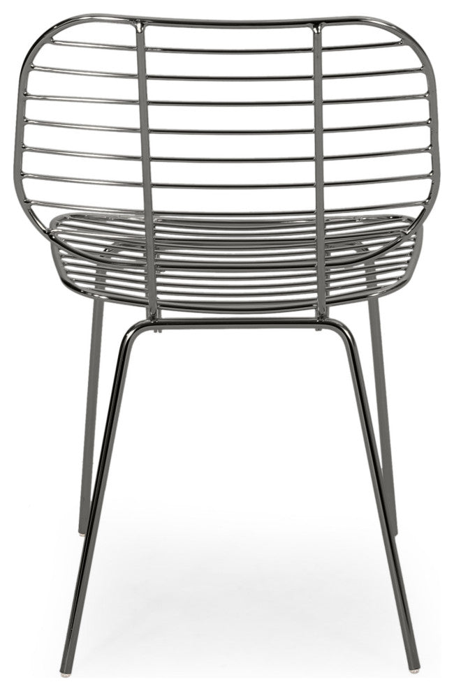Alice Modern Glam Iron Dining Chair, Gunmetal