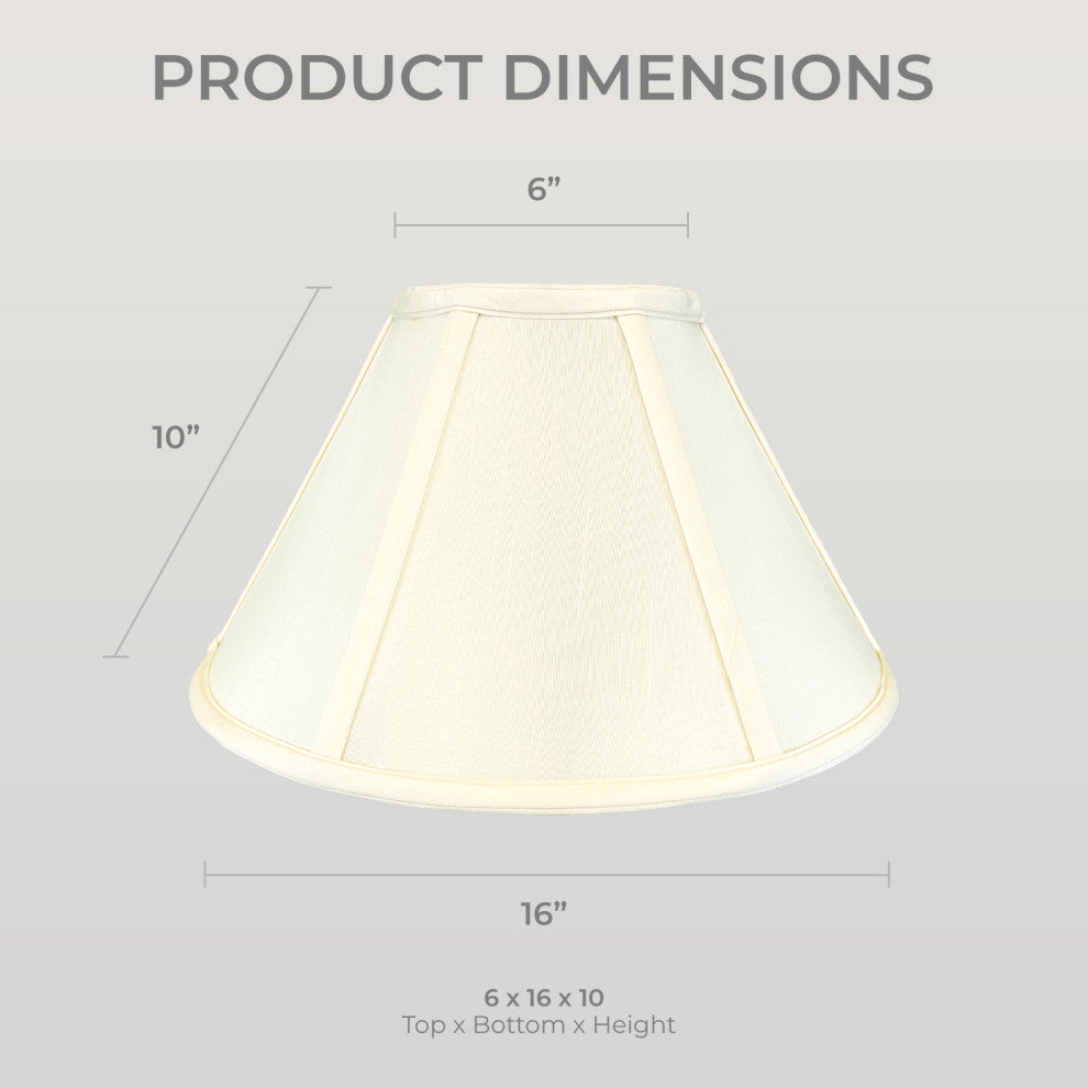 Royal Designs Coolie Empire Lamp Shade, Eggshell, 6x16x10, Set of 2