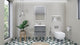 Belli 24" Wall Mounted Single Bathroom Vanity Set, Cement Gray, Glossy White Top