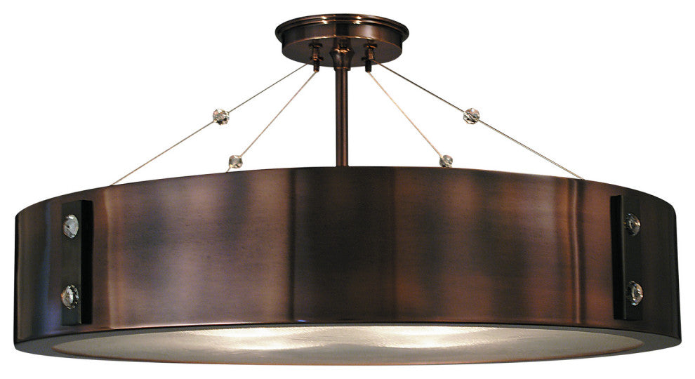 Oracle 4-Light Semi-Flush Mount, Roman Bronze With Ebony Accents